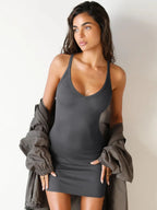 Scoop Neck Wide Strap Mini Dress (25)