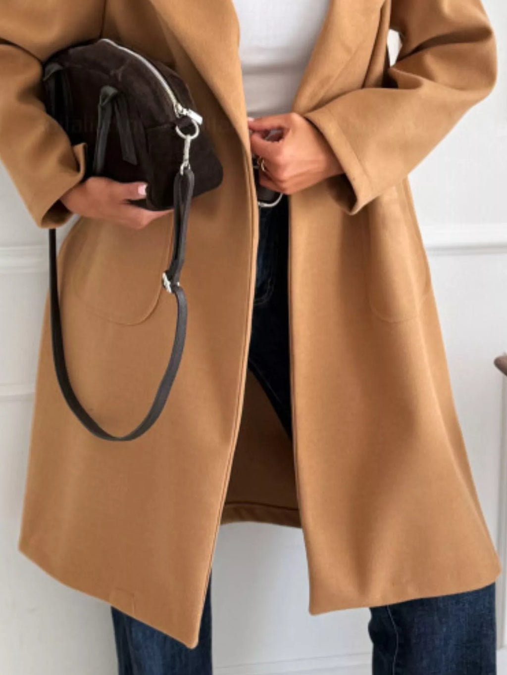 Long-sleeve Single-breasted Trench Coat (3)