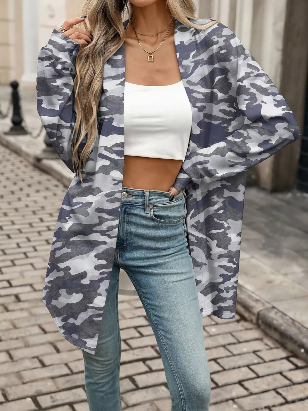 Printed Open Front Cardigan (20)