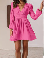 V-neck Long Sleeve Mini Dress (10)