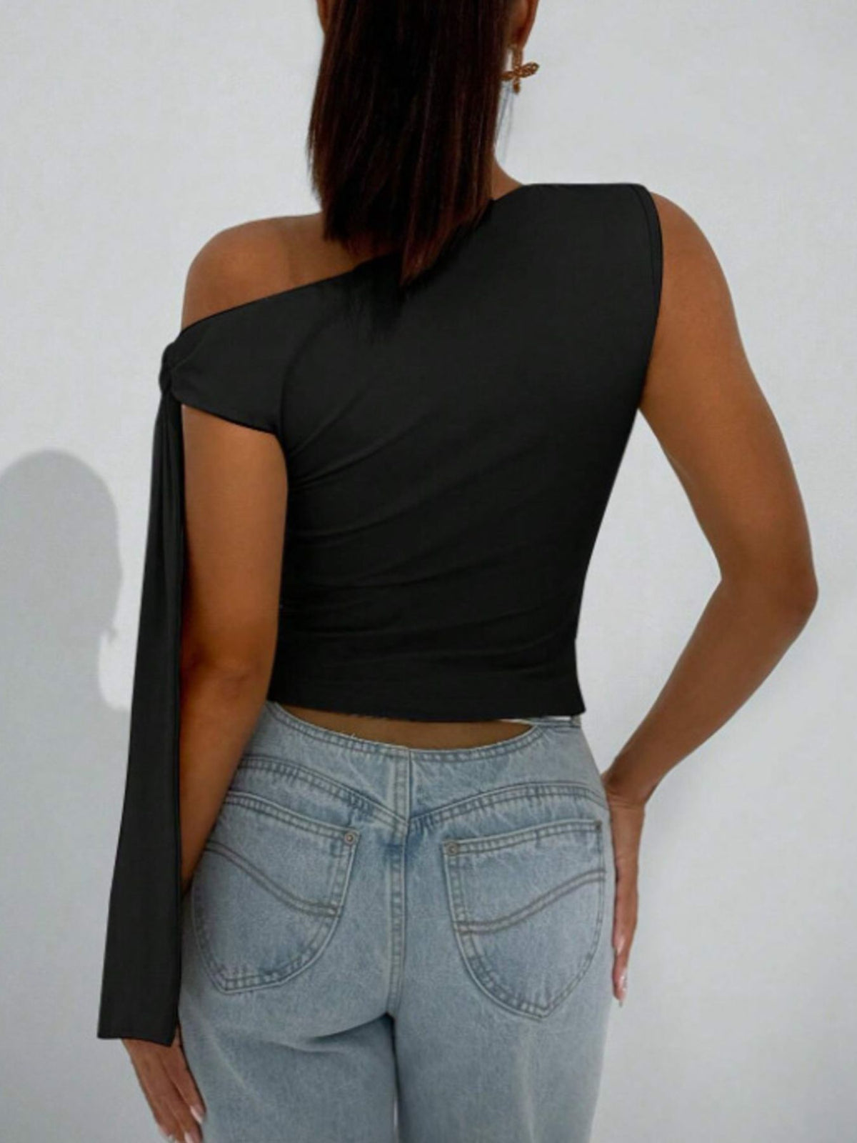 One-shoulder Tie Detail Top (4)