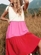 Colorblock Tiered Midi Tank Dress (3)