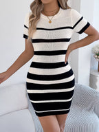 Striped Bodycon Knit Mini Dress (10)