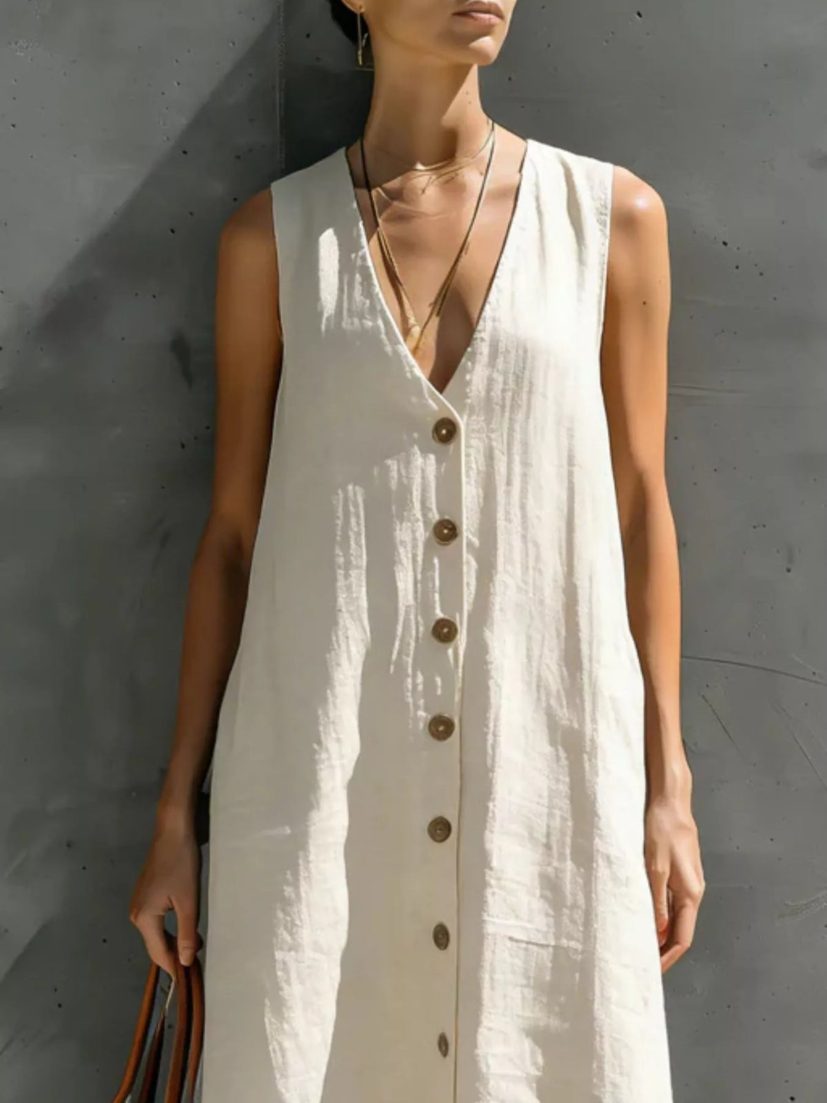 Sleeveless Linen Maxi Dress (2)