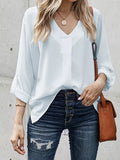 Elegant V-neck Long Sleeve Blouse