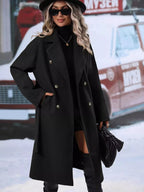 Double-breasted Lapel Collar Overcoat (16)