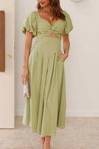Sweetheart Neck Puff Sleeve Dress (6)