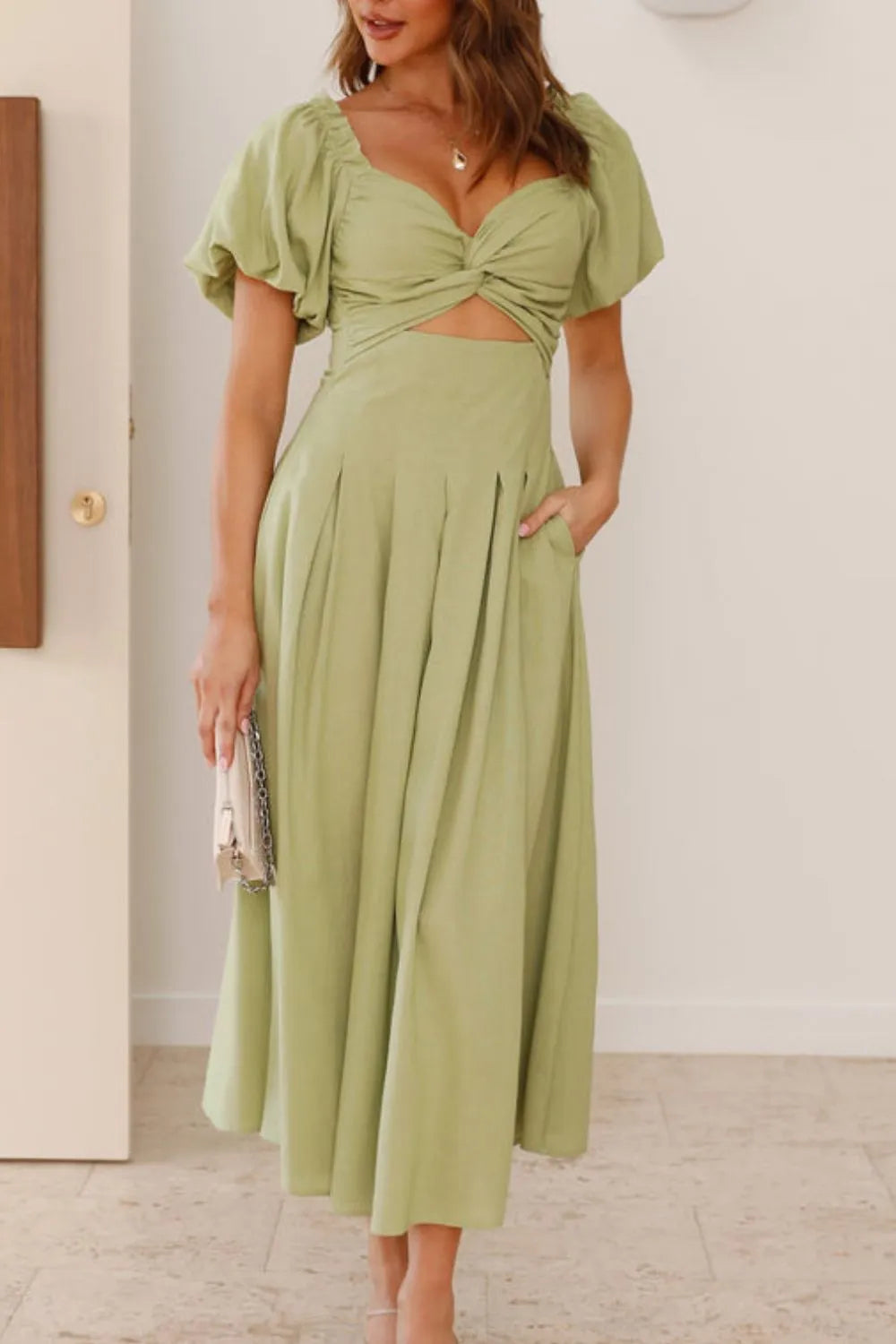 Sweetheart Neck Puff Sleeve Dress (6)