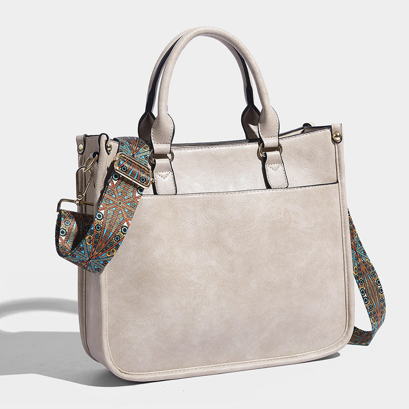 Soft Leather Large Capacity Crossbody Shoulder Tote Bag photo 4
