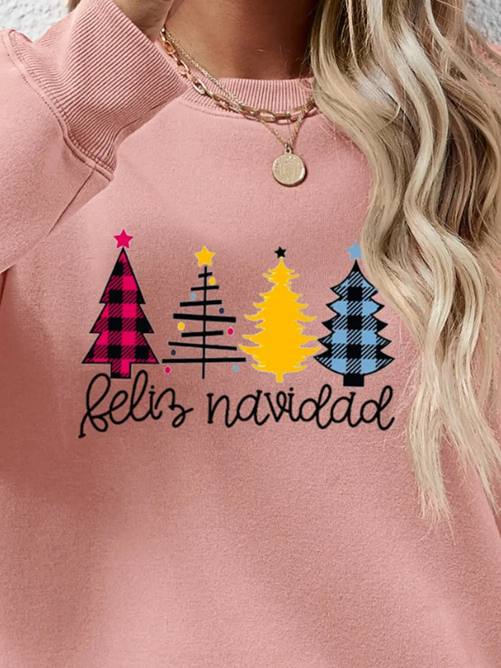 Round Neck Graphic Long Sleeve Sweatshirt (23)