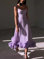 Ruffle Hem Scoop Neck Midi Dress (13)