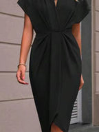 Ruched Surplice Short Sleeve Dress (14)