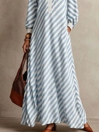 Striped Long Sleeves Maxi Dress (12)