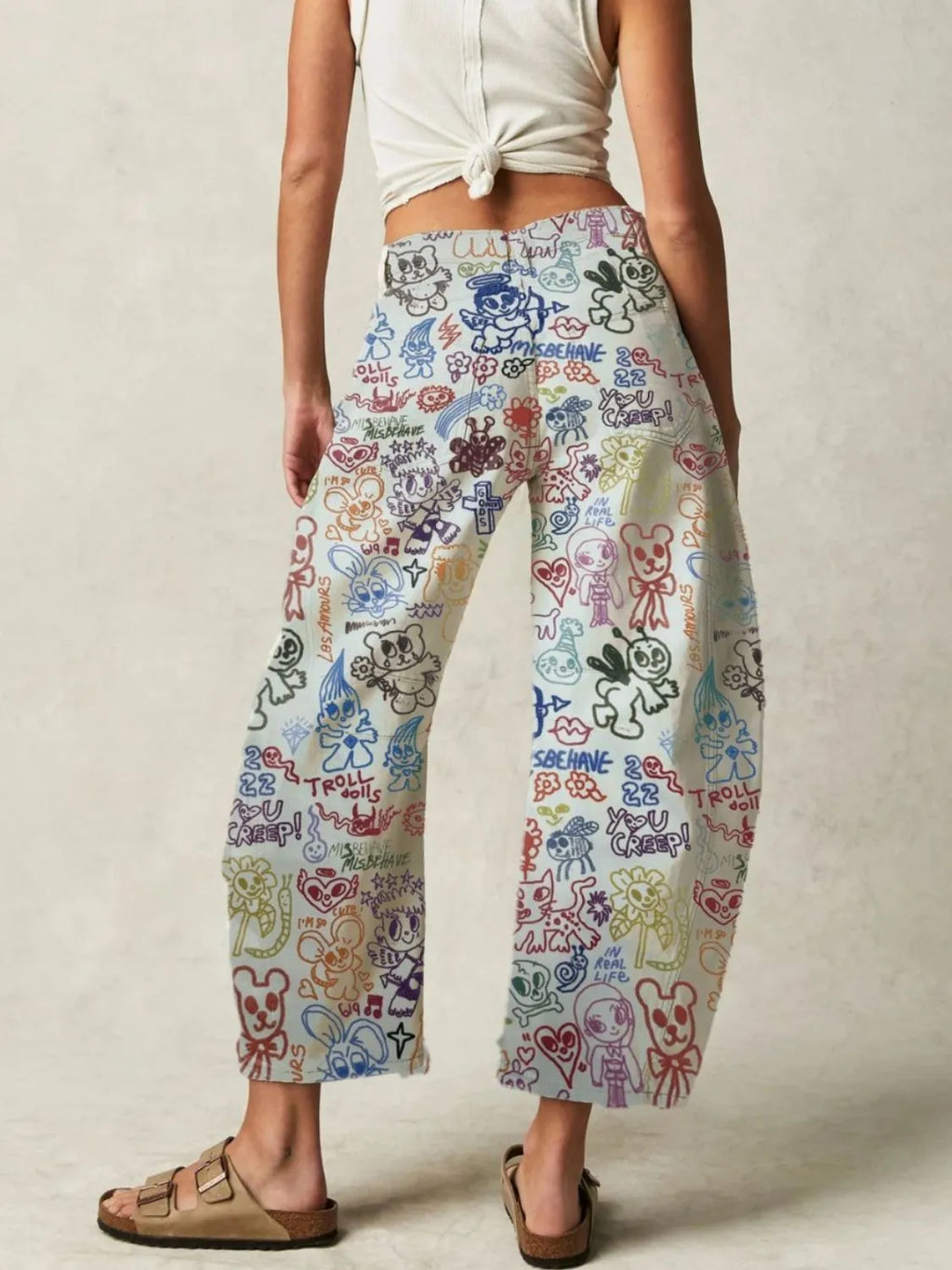 Printed Wide Leg Jeans (7)