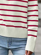 Striped Collared Neck Knit Top (3)
