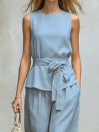 Sleeveless Top Wide-leg Pants Set (6)