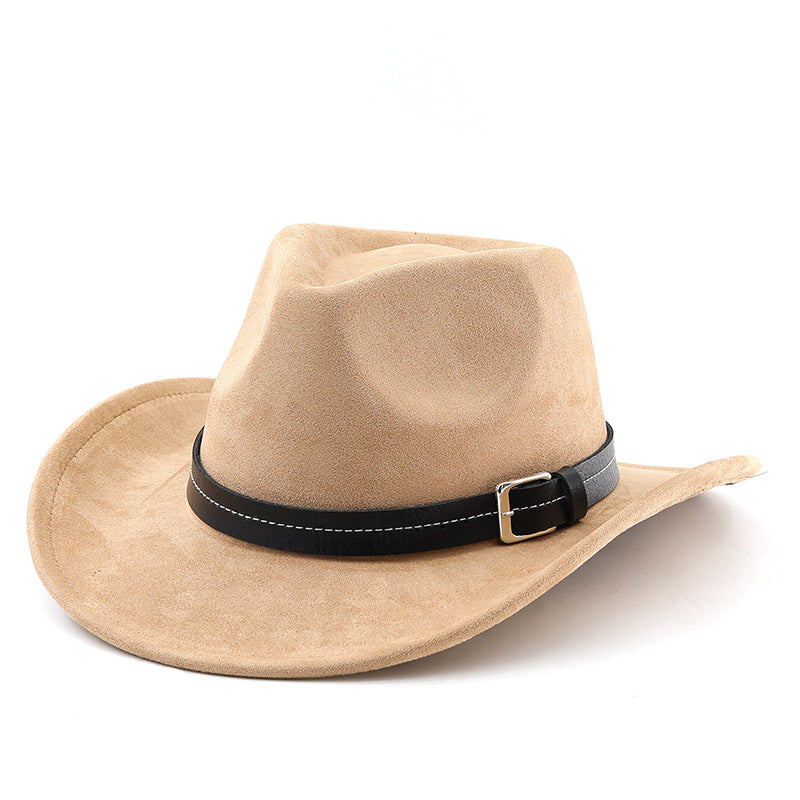 Belt Decoration Suede Curling Western Cowboy Hat Top photo 9