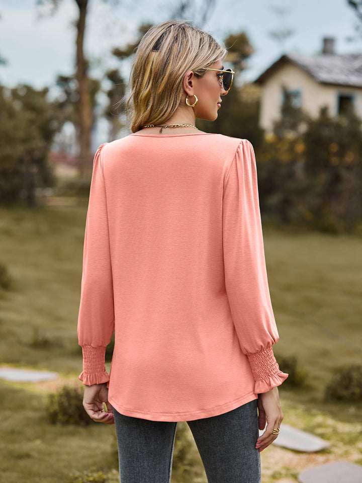 Puff Sleeve Pleated Blouse (12)