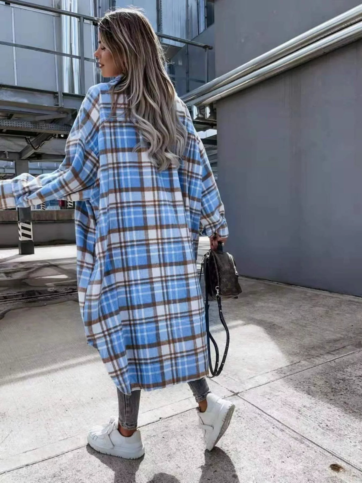 Plaid Button Up Longline Shacket (7)