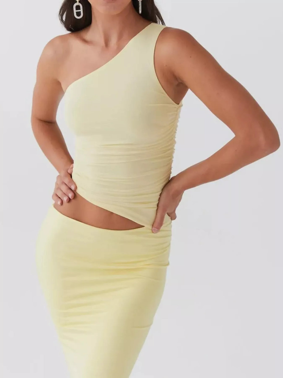 Full Size One-shoulder Top Maxi Skirt Set Plus (3)