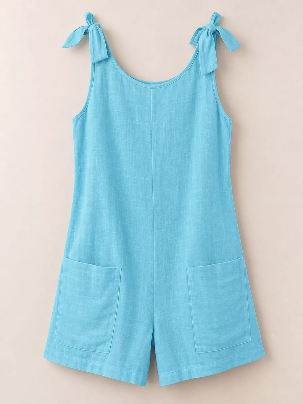 Full Size Tie-shoulder Romper Pockets Plus (8)
