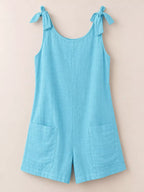 Full Size Tie-shoulder Romper Pockets Plus (8)