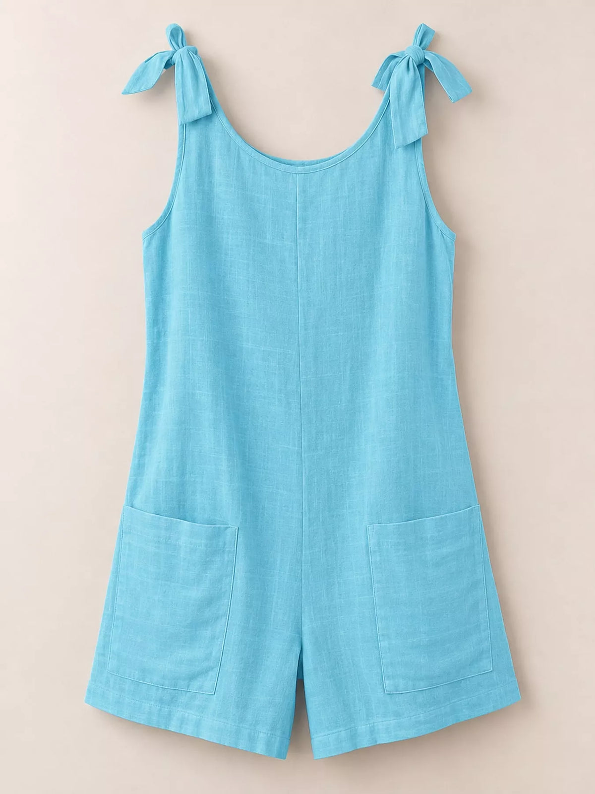 Full Size Tie-shoulder Romper Pockets Plus (8)