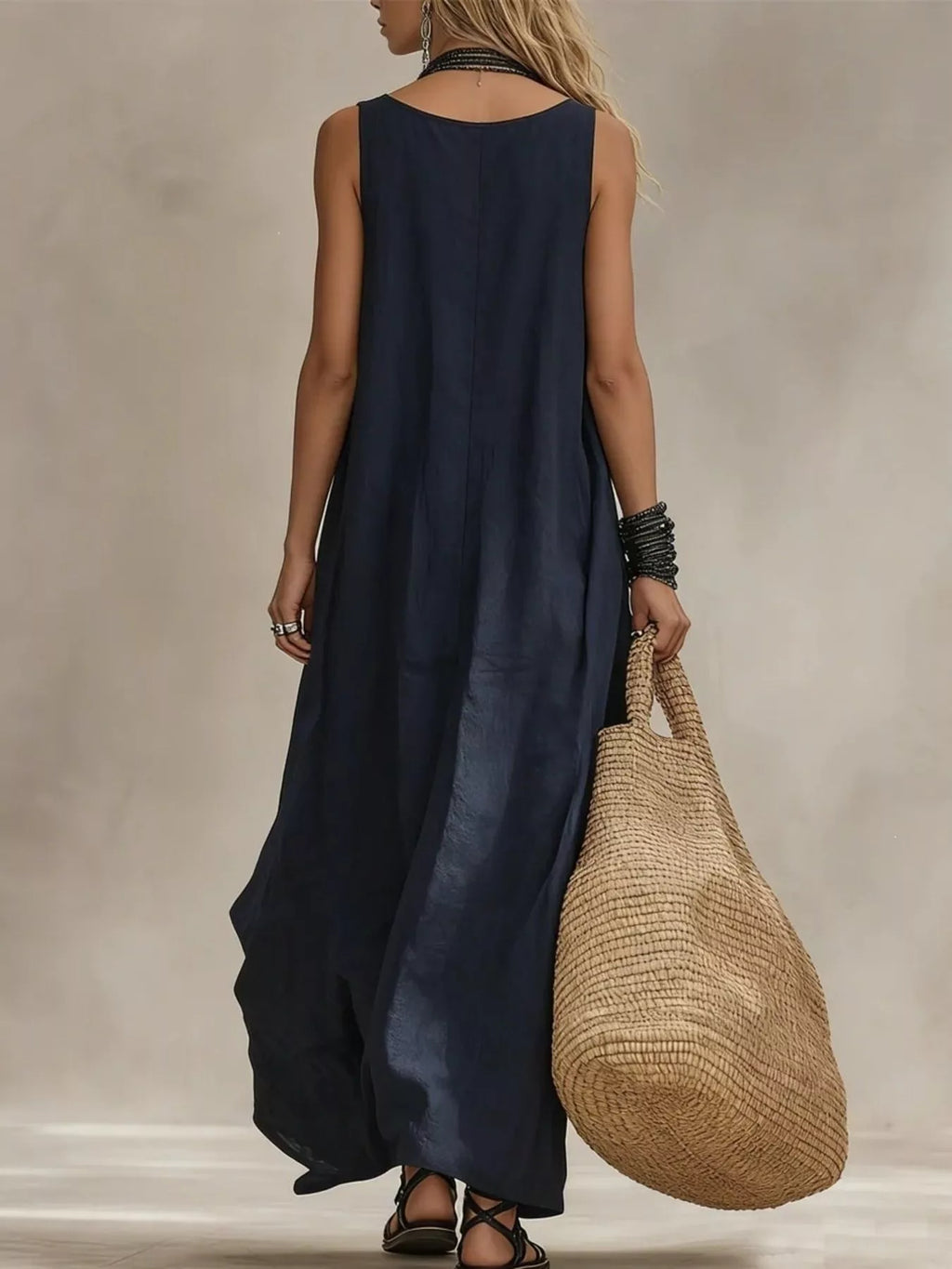 Full Size Scoop Neck Sleeveless Maxi Dress Plus (4)