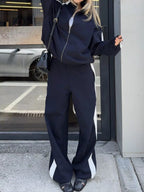 Zip Up Long Sleeve Outerwear Pants Set (22)