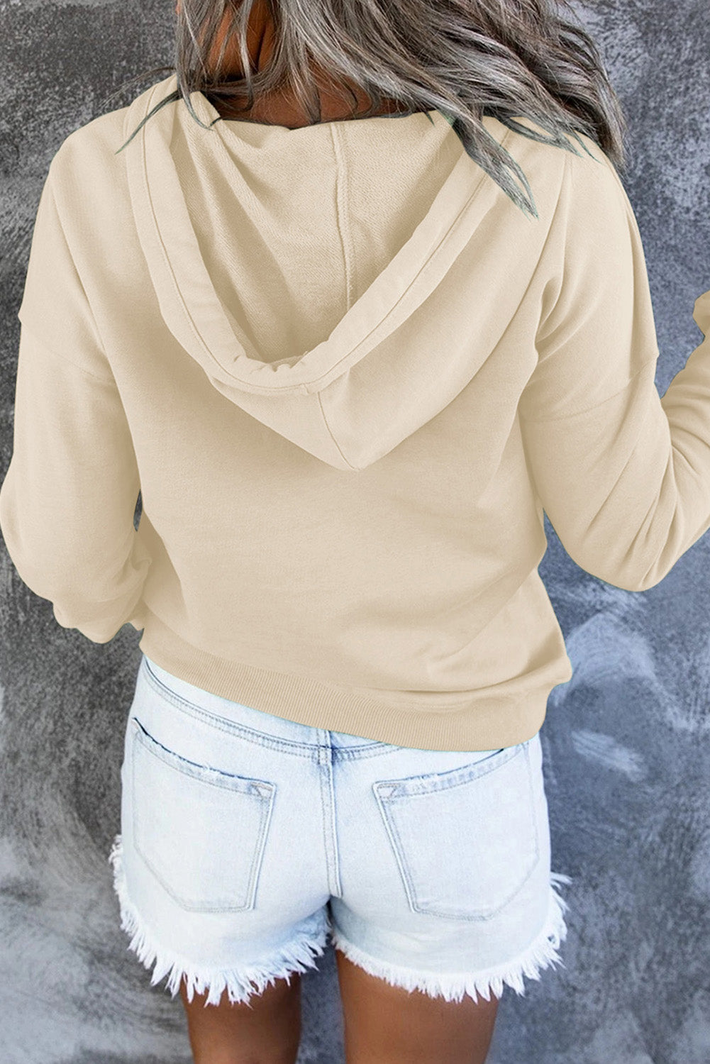 Dropped Shoulder Long Sleeve Hoodie Pocket (27)