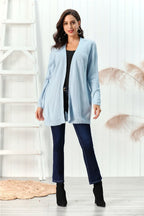 Cable-knit Open Front Long Sleeve Cardigan (17)
