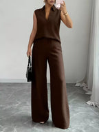 Sleeveless Top Wide Leg Pants Set