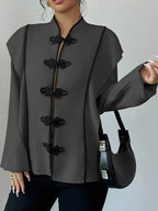 Chinese-style Mandarin Collar Blouse (20)