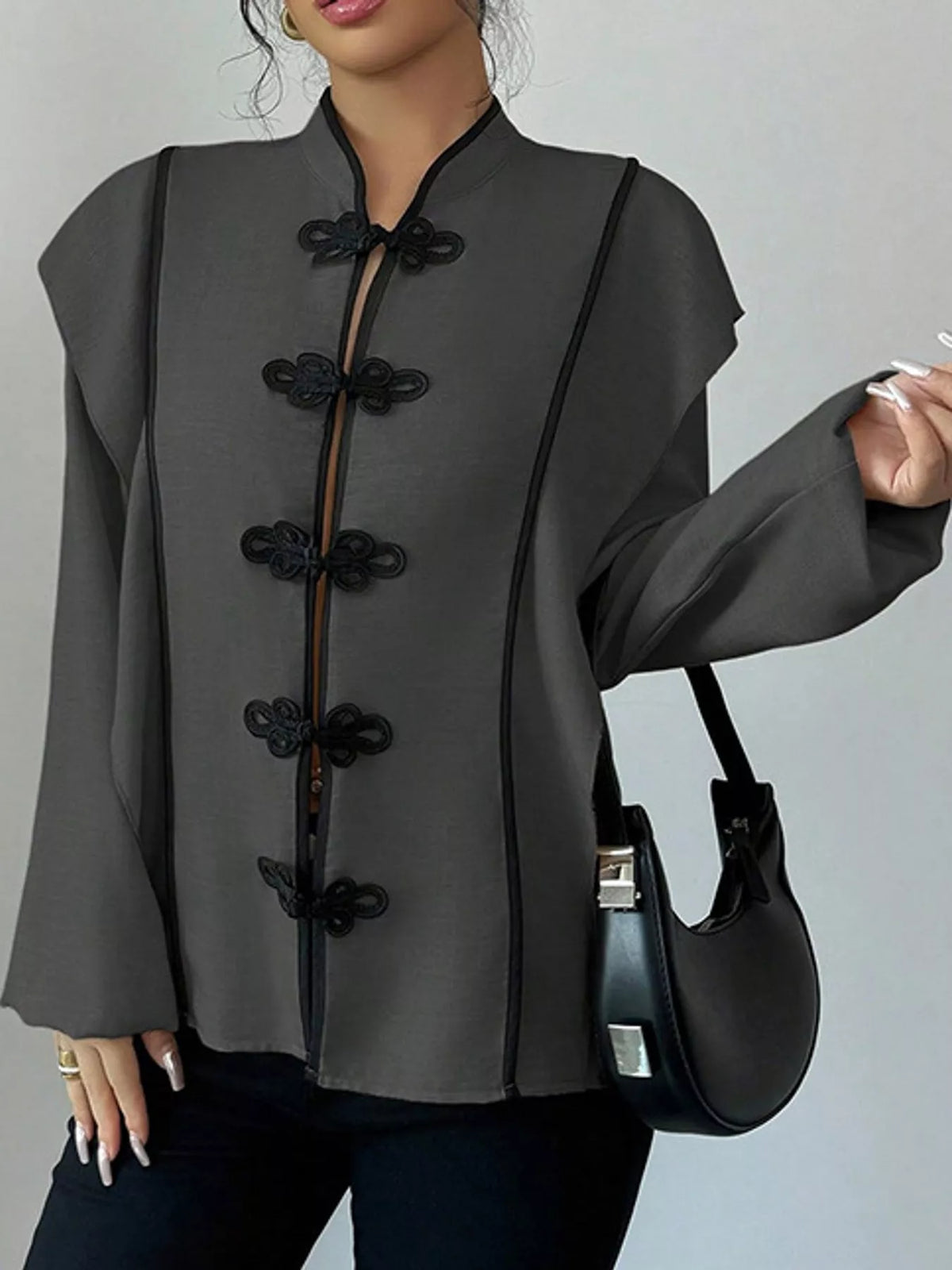 Chinese-style Mandarin Collar Blouse (20)
