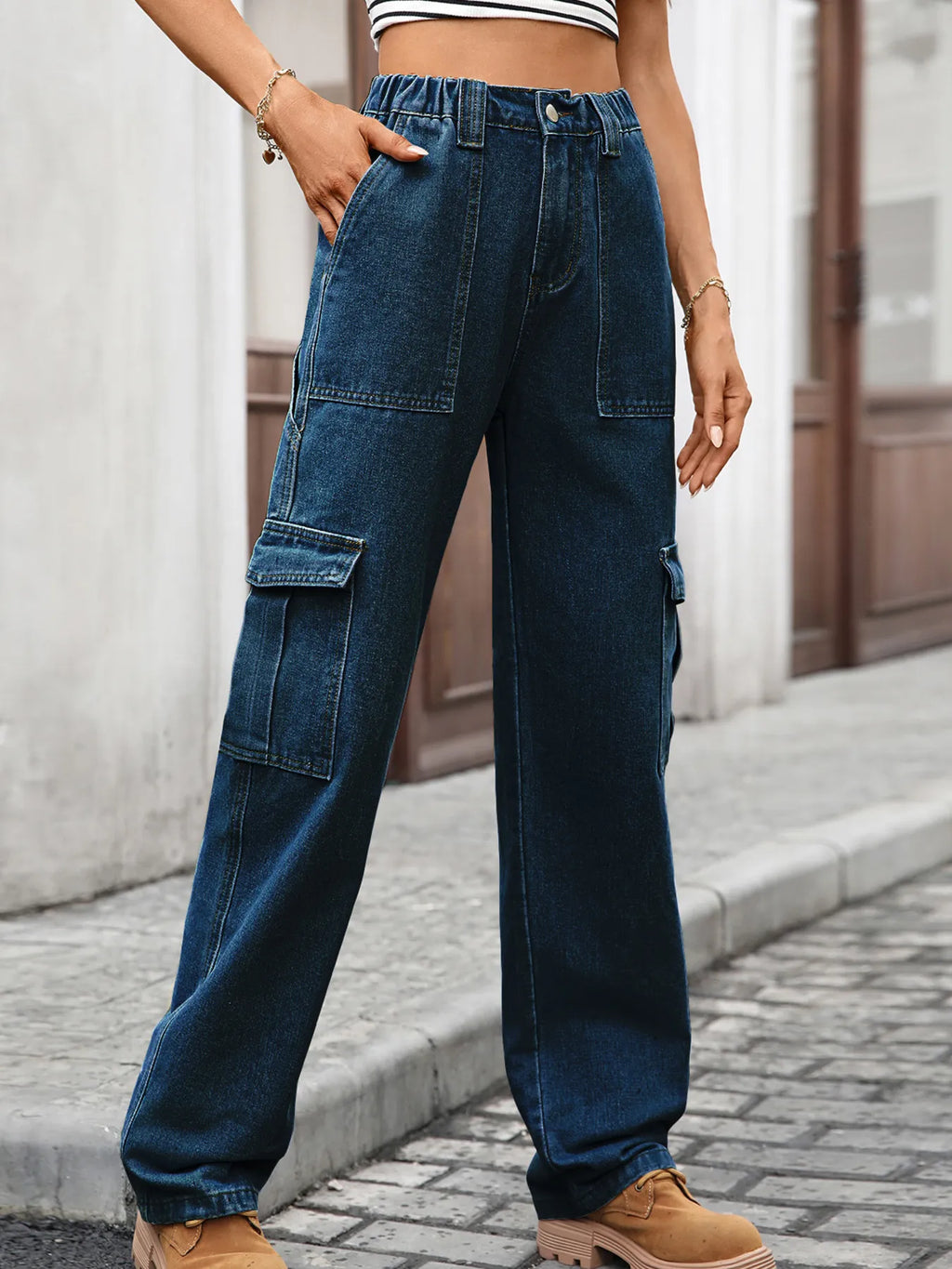 High-waisted Cargo Jeans (8)