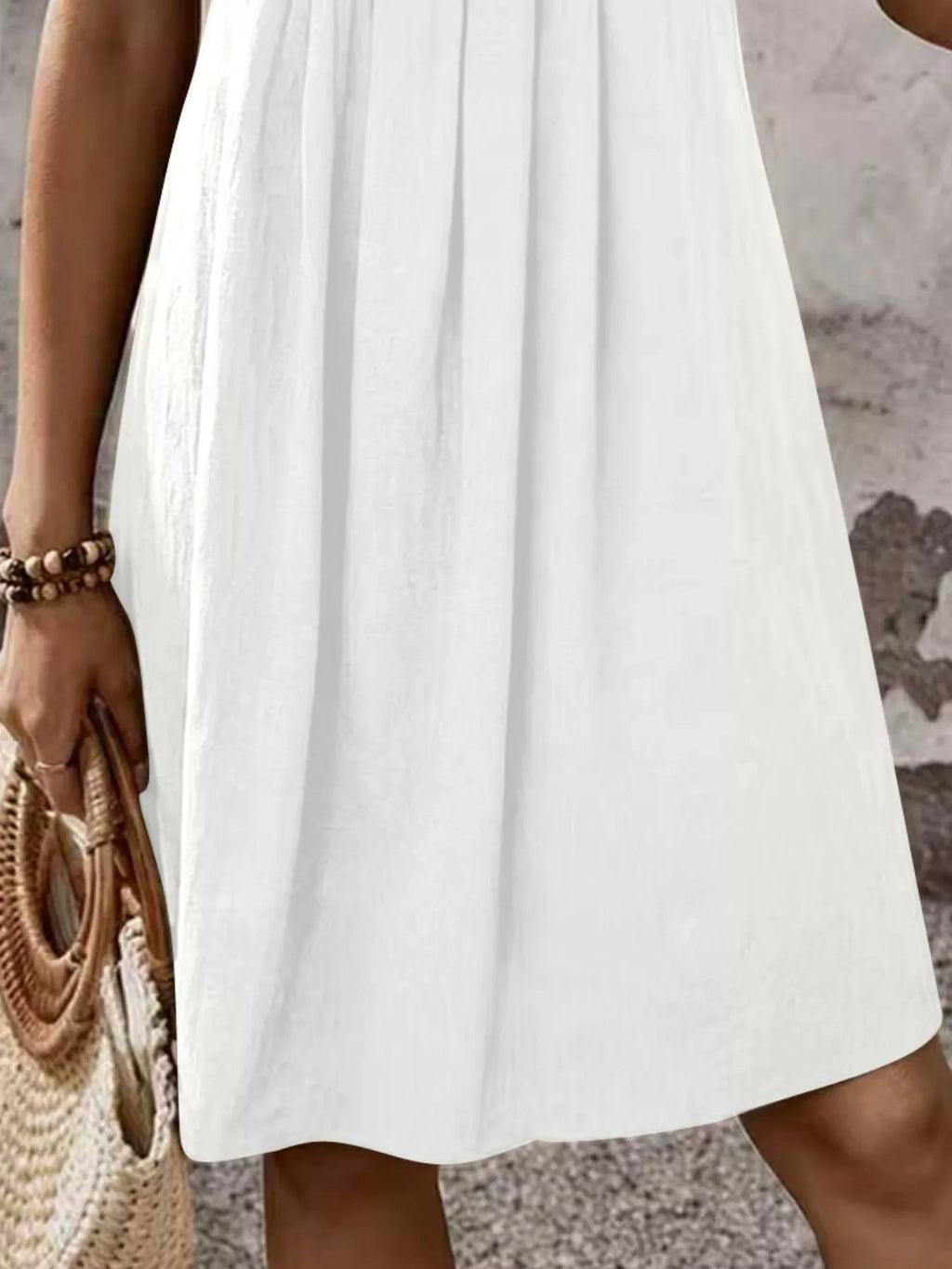 Zipper-front Short Sleeve A-line Dress (3)