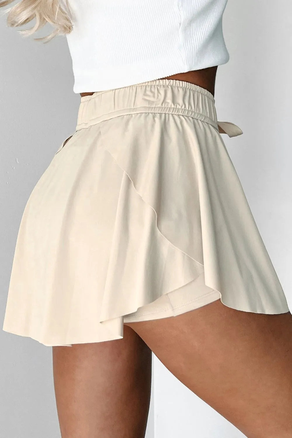 Drawstring High Waist Lined Active Skorts (5)
