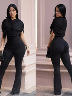 Ruched Flare Leg Jumpsuit (4)