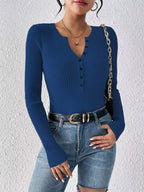 Ribbed Knit Button Front Top (21)