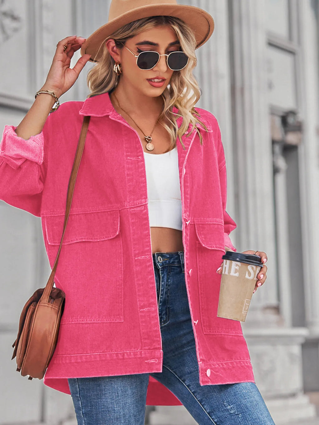 Button Up Long Sleeve Denim Jacket (4)
