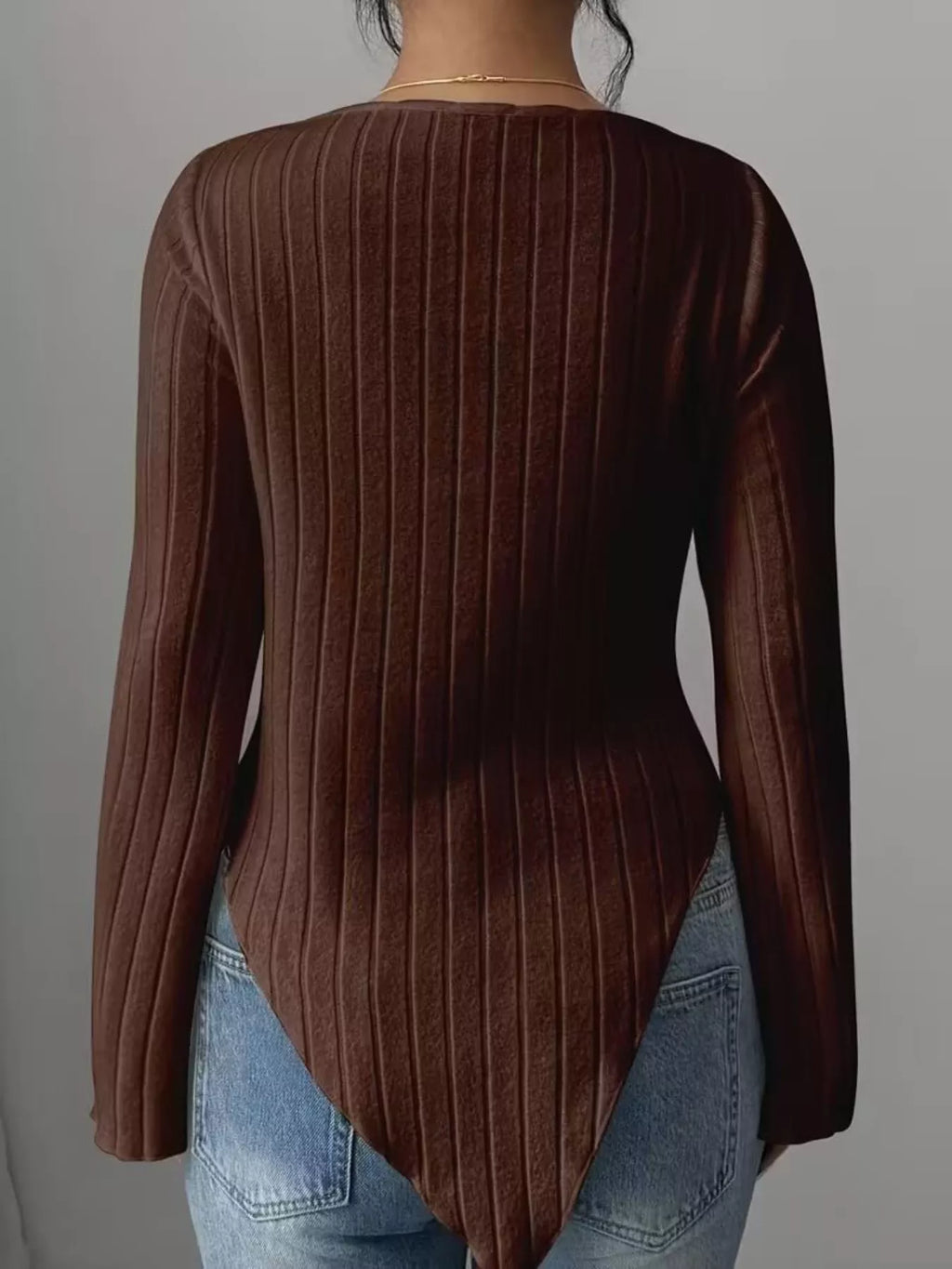 Cowl Neck Ribbed Knit Top (3)