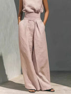 Full Size Sleeveless Wide-leg Jumpsuit Smocked Waist Plus (10)