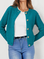 Textured Knit Button-front Cardigan (3)