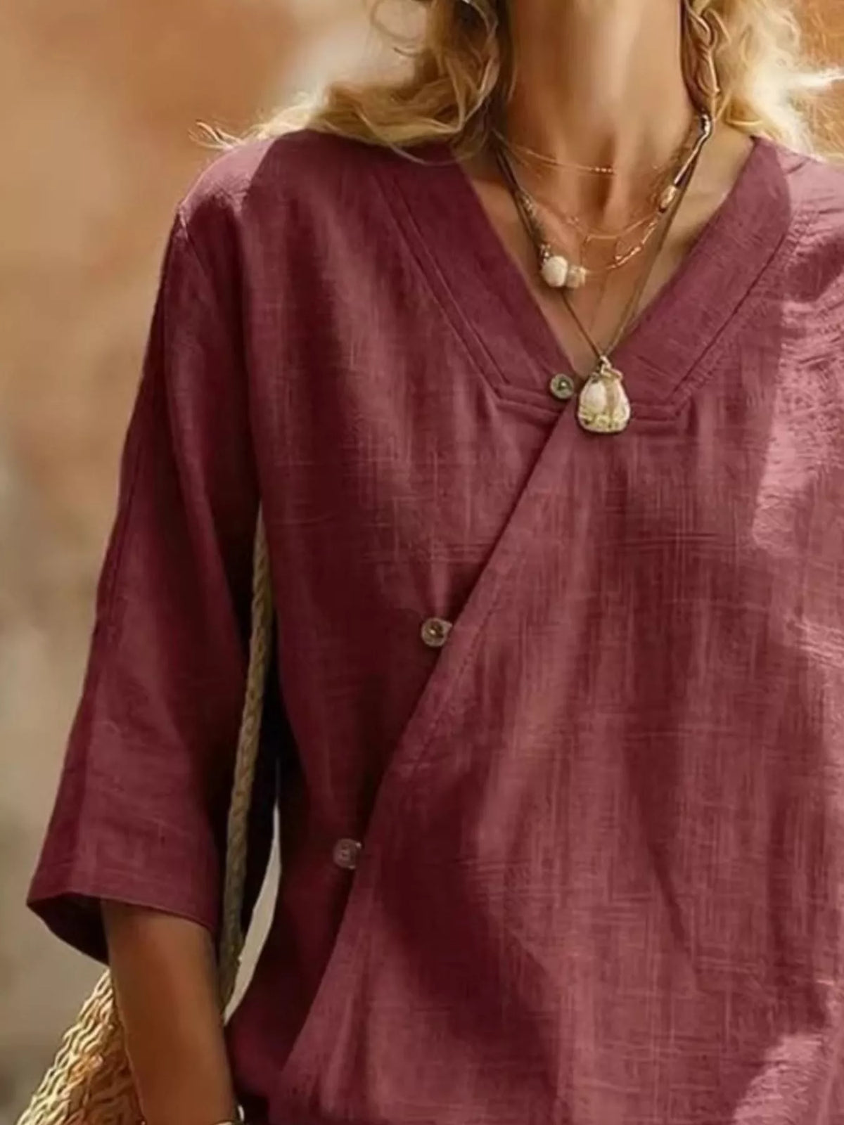 Surplice 3/4 Sleeve Blouse (9)