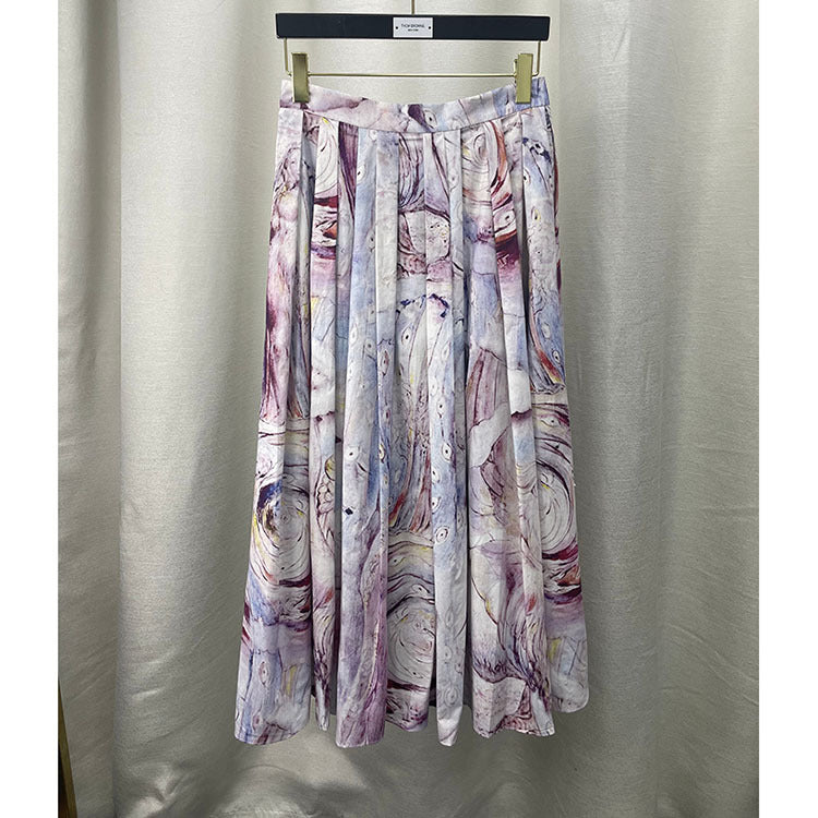 Cotton Poplin Print A-line Skirt photo 2