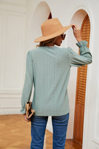 V-neck Flounce Sleeve Blouse (2)