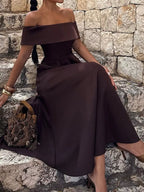 Off-shoulder A-line Maxi Dress (7)