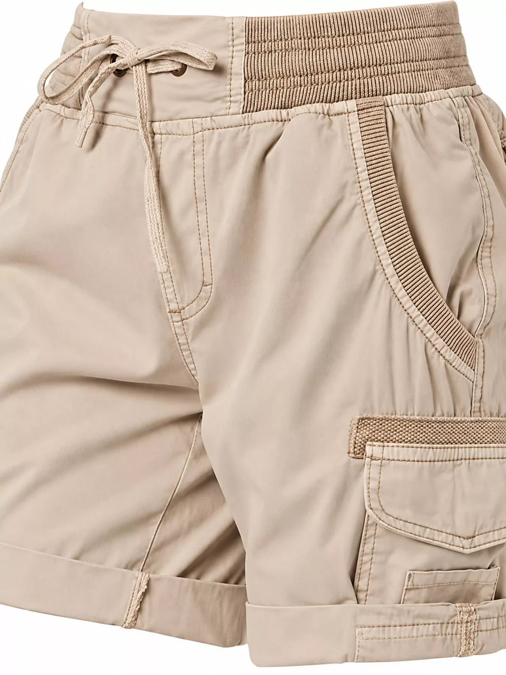 Full Size Drawstring Cargo Shorts Plus (8)