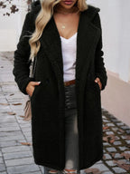 Pocketed Long Sleeve Hooded Teddy Coat (9)