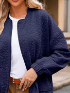 Full Size Floral Quilted Zip Up Jacket Plus (16)